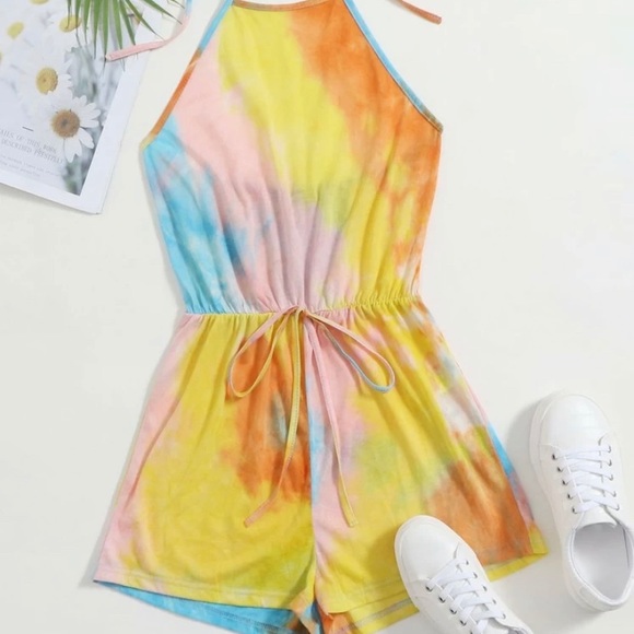 Shein Tie Dye Halter Romper